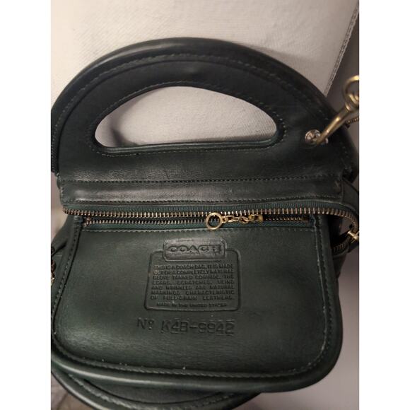 Coach VTG Carousel shoulder top handle bag 9942 Bottle Green leather US - Picture 3 of 15